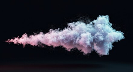 Naklejka premium Abstract cloud-like form, vibrant colors against dark backdrop