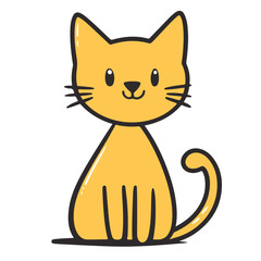 Cute Cartoon Cat Character Illustration Isolated On White Background For Kids Designs