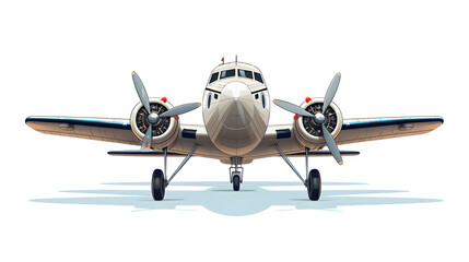 Fototapeta premium Vintage airplane front view cartoon stock illustration for aviation enthusiasts