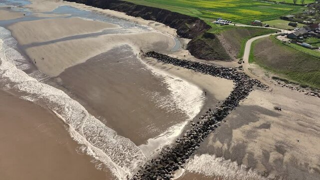 Mappleton Sea Defences against coastal erosion. Holderness Coast Yorkshire UK
