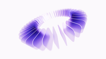Purple abstract round shape, gradient layers, glass