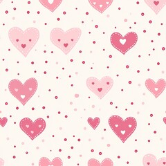 Light pink heart and dot pattern for baby shower invitations or romantic stationery. --tile  