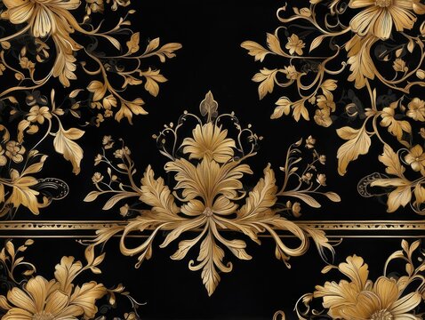 Luxury Vintage Card with Gold Mandala Pattern