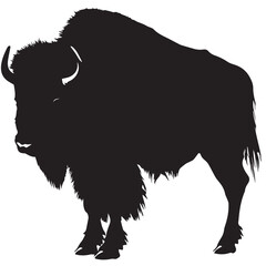 Bison Silhouette Vector Graphic Symbol Of American West Wildlife Art