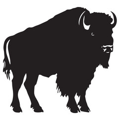 Silhouette Of American Bison Vector Illustration Wildlife Conservation Design Resource