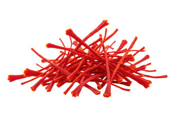 Obraz premium Pile of saffron threads isolated on white background