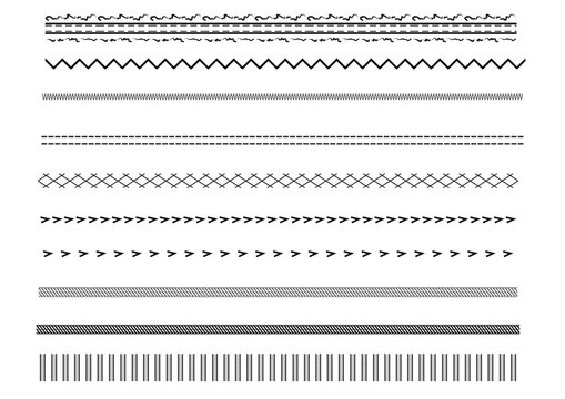 stitch brush vector design for fashion design flat drawing, A collection of vector stitch brushes designed for Adobe Illustrator. Perfect for fashion flat sketches, graphic decoration