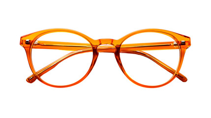 Stylish Orange Glasses Isolated on Transparent Background for Fashion and Accessories Photography