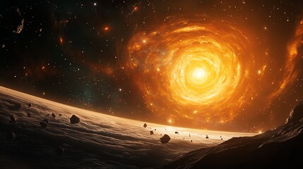 Stunning cosmic scene of a solar event.