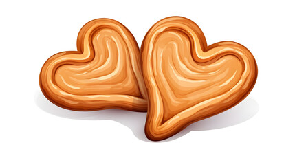 Delicious Palmiers French Pastries on White Background for Culinary Designs