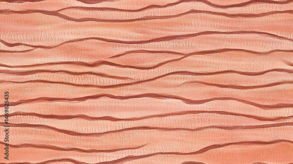 Poster abstract peachy-salmon colored textured pattern with wavy lines.