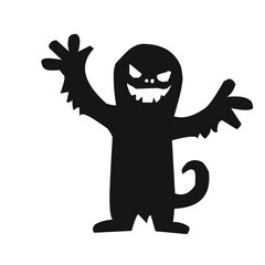 Monster silhouette art, cute monster silhouette