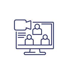 group video call line icon on white