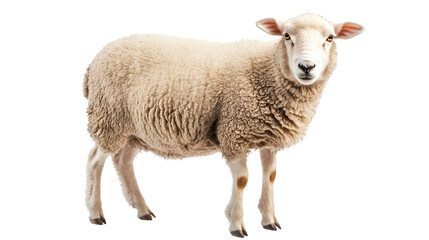 Obraz premium Cute Sheep on Isolated White Background for Design Projects