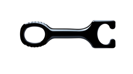 Sleek Silhouette of Beer Bottle Opener Isolated on Transparent Background