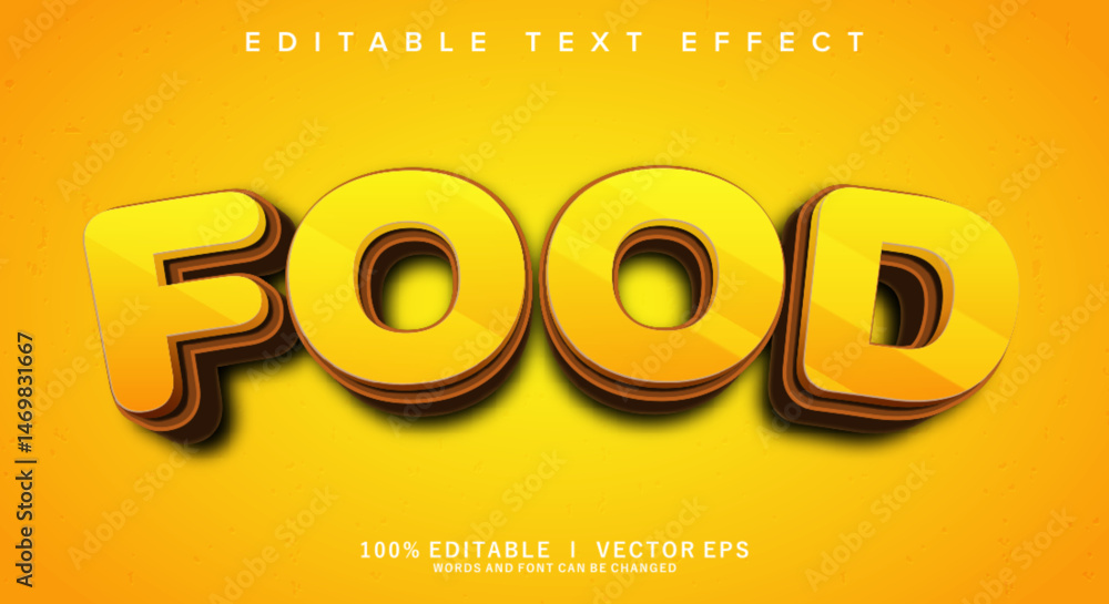 Poster food vector text effect with modern style design