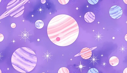 planets, starry night sky, colorful galaxy, celestial bodies, cosmic landscape, night sky with planets, glowing orbs, space illustration, cosmic art