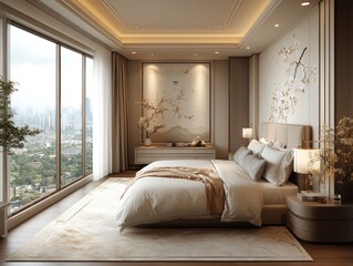 interior luxury apartment comfortable bedroom
