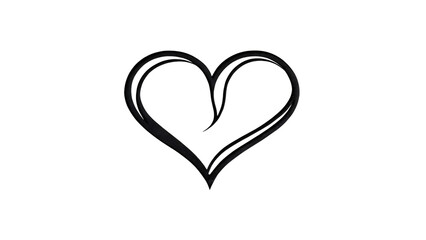 black heart shape made of paper on transparent background, black  Heart Illustration for Wedding, Romance, and Holiday Greeting Design on white background