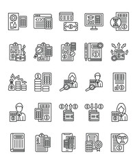 Financial Icons Set Accounting Graphics