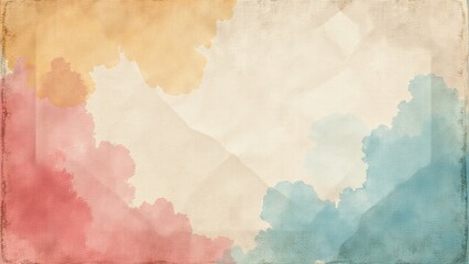 Obraz premium Crumpled vintage paper with abstract watercolor design, Grunge texture and aged look, Isolated on white background for vintage projects