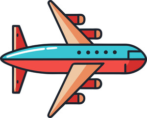 Retro style airplane vector illustration for transportation infographic travel guide and digital design elements  