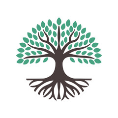 Fototapeta premium Tree of Life Symbol, Nature, Growth & Harmony, Tree Logo Design Vector