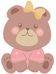 teddy bear with yellow ribbon