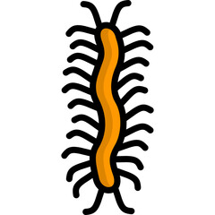 centipede icon illustration design with filled outline