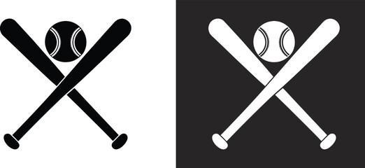 Crossed baseball bats silhouette vector, Baseball silhouette, Baseball bat, Softball clipart