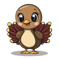 Cute Cartoon Turkey Character Illustration Thanksgiving Day Graphic Art For Kids And Seasonal Designs