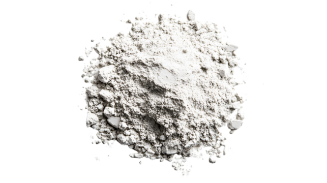 Professional White Powder of Concrete Clay or Bentonite Isolated Image