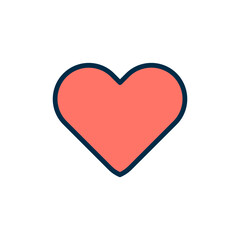 Flat Medical Heart Icon – Healthcare Symbol in Line Style