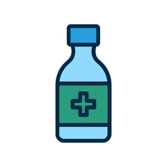 Vaccine Bottle Icon – Medical Immunization Flat Design