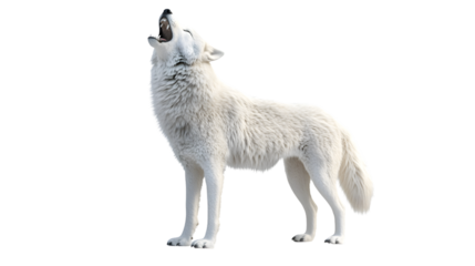 Enigmatic White Dire Wolf Howling in Captivating 3D
