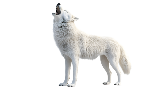 Enigmatic White Dire Wolf Howling in Captivating 3D