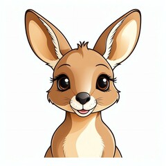 Cute kangaroo digital clipart centered on plain white background