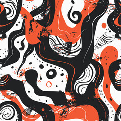 Colorful Hand-Drawn Abstract Pattern with Fun Elements