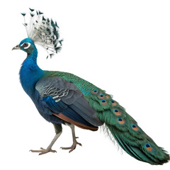 Obraz premium Peacock isolated on transparent background