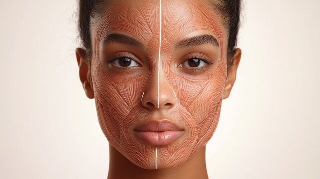 An image with detailed precision illustrates the marked points for Botox injections on a female face for cosmetic procedures