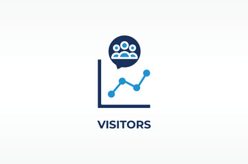 VISITORS vector, icon or logo sign isolated symbol illustration