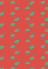 Pattern with plants and leaves on a bright background