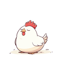 Cute Cartoon Chicken Illustration With White Background For Childrens Designs And Farm Animal Themes