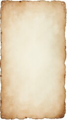 Rustic aged paper with watercolor design, Ideal for old book or journal projects, Isolated on white background, Featuring a vintage, worn appearance with textured surface