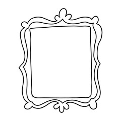 Simple hand drawn rectangular frame. Perfect for invitations, labels, cards, scrapbooking and feminine or vintage designs.