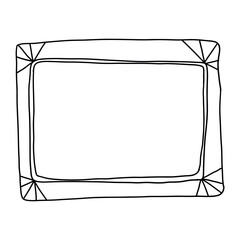 Simple hand drawn rectangular frame. Perfect for invitations, labels, cards, scrapbooking and feminine or vintage designs.