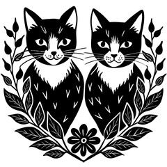 black and white cats