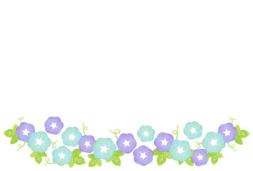 紫と青の可愛いあさがおのフレーム