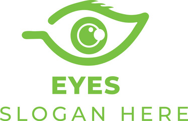 Hyper-Realistic Eye Vector with Vibrant Lime-Green Hands on White Background