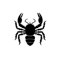 Stylized crab silhouette embodying strength, resilience, and marine life essence